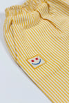BeetleBeez-Happy Stripes Çizgili Dokuma Baggy Pantolon – Sarı