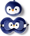 Relaxeazzz Penguin Round Plush Travel Pillow & Eye Mask