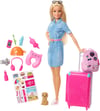 Barbie Seyahatte Bebeği ve Aksesuarları FWV25