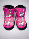 PEMBE RENK SEVİMLİ LAMA BASKILI PANDUFEv botlarıA1.C.106-PMB-23SETTİMO