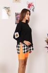Settimo-Lsk Siyah Ekose Detay Aksesuarlı SweatshirtSweatshirtSWT1.K.103-SYH-SSETTİMO