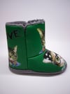 YEŞİL KEDİ BASKILI PANDUFEv botlarıA1.C.100-YSL-29SETTİMO