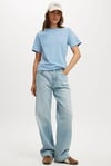 Bebe Mavisi Basic Kısa Kollu Kadın T-Shirt SH280