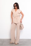 Bej Basic Yelek Pantolon Takım Sh241