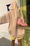 Bej Baskılı Kadın Sweatshirt SH328