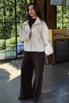 Bej Cepli Kadın Peluş Mont SH320