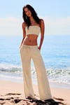 Bej Elastik Belli Bol Kesim Pantolon SH259