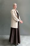 Bej Kol Desenli Blazer Kadın Ceket SH339