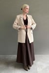 Bej Kol Desenli Blazer Kadın Ceket SH339