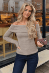 Bej Madonna Yaka Basic Kadın Kazak SH265