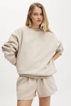 Bej Uzun Kollu Basic Kadın Sweatshirt SH278