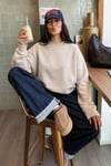 Bej Uzun Kollu Basic Kadın Sweatshirt SH278