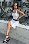 Beyaz Basic Bermuda Kadın Kot Şort SH274