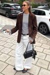 Beyaz Basic Wide Leg Kadın Jean SH273