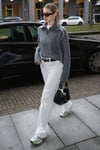 Beyaz Basic Wide Leg Kadın Jean SH273