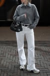Beyaz Basic Wide Leg Kadın Jean SH273