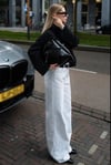 Beyaz Basic Wide Leg Kadın Jean SH273