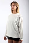 Beyaz Bisiklet Yaka Basic Sweatshirt SH111
