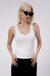 Beyaz Dantelli Basic Kadın Atlet SH251