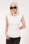 Beyaz Kadın Basic Slim Fit T-Shirt SH250