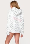 Beyaz Puantiyeli Kapüşonlu Kadın Sweatshirt SH279