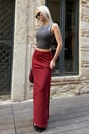 Bordo Basic Kadın Maxi Etek SH152