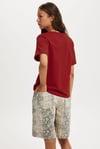 Bordo Basic Kısa Kollu Kadın T-Shirt SH280