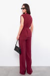 Bordo Basic Yelek Pantolon Takım Sh241
