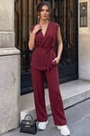 Bordo Basic Yelek Pantolon Takım Sh241