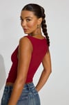 Bordo Degaje Yaka Kadın Body Sh221