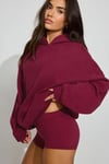 Bordo Kapüşonlu Kadın Sweatshirt SH264