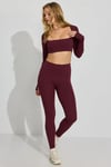 Bordo Kare Yaka Parmak Detaylı Kadın Body SH211