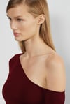 Bordo Kayık Yaka Uzun Kollu Kadın Body SH201