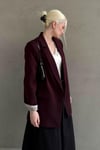 Bordo Kol Desenli Blazer Kadın Ceket SH339
