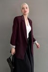 Bordo Kol Desenli Blazer Kadın Ceket SH339