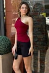 Bordo Tek Omuzlu Basic Kadın Body SH144