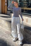 Boyalı Gri Bisiklet Yaka Basic Uzun Kollu Body SH142