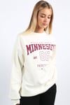 Ekru Baskılı Kadın Sweatshirt SH128