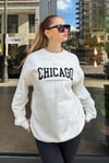 Ekru Bisiklet Yaka Baskılı Sweatshirt SH127