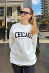 Ekru Bisiklet Yaka Baskılı Sweatshirt SH127