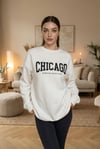 Ekru Bisiklet Yaka Baskılı Sweatshirt SH127