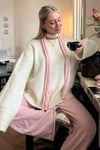 Ekru Bisiklet Yaka Oversize Triko Kazak SH173