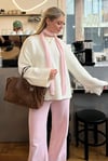 Ekru Bisiklet Yaka Oversize Triko Kazak SH173