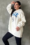 Ekru Oversize Kapüşonlu Kadın Sweatshirt SH129
