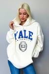 Ekru Oversize Kapüşonlu Kadın Sweatshirt SH129