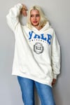 Ekru Oversize Kapüşonlu Kadın Sweatshirt SH129