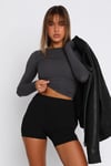 Füme Bisiklet Yaka Basic Uzun Kollu Body SH142