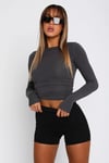 Füme Bisiklet Yaka Basic Uzun Kollu Body SH142