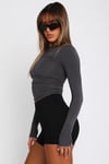 Füme Bisiklet Yaka Basic Uzun Kollu Body SH142