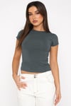Füme Kadın Basic Slim Fit T-Shirt SH271